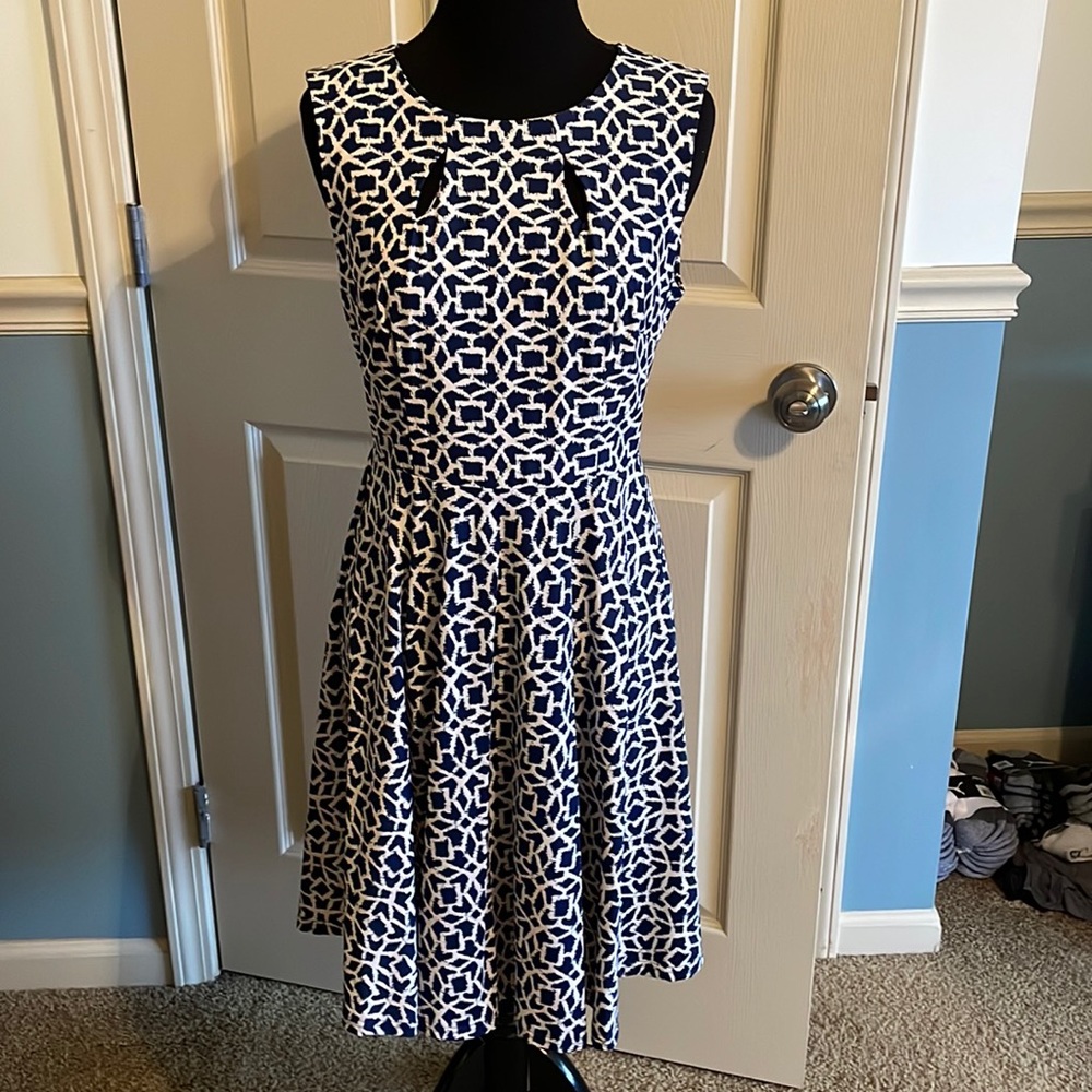 NWT Aryeh beautiful size small nave and white dress.  Super soft and stretchy.